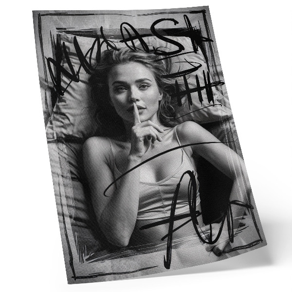Foto su tela graffiti in bianco e nero, linee dinamiche