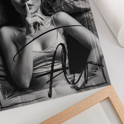 Foto su tela graffiti in bianco e nero, linee dinamiche