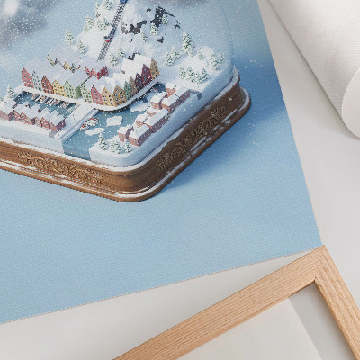 Stampa su tela Una città in miniatura in una palla di neve