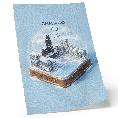 Stampa su tela Una città in miniatura in un ambiente invernale