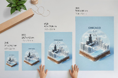 Stampa su tela Una città in miniatura in un ambiente invernale