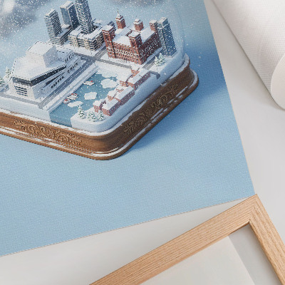 Poster Una città invernale sotto una cupola in stile moderno