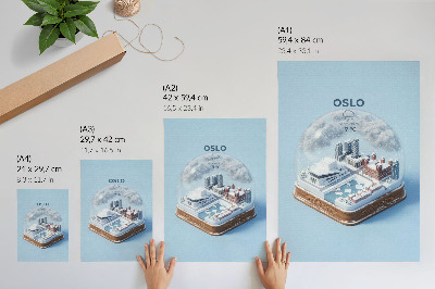 Poster Una città invernale sotto una cupola in stile moderno