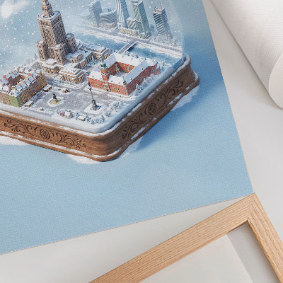 Poster Varsavia invernale globo di vetro neve architettura