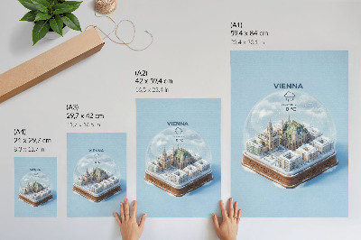 Stampa su tela Un panorama in miniatura di Vienna racchiuso in una sfera di vetro.