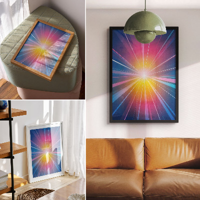 Poster Raggi di colori energici punto focale