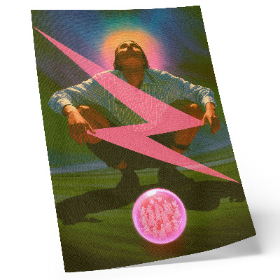 Foto su tela Colori neon e una figura sorprendente