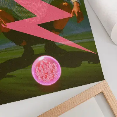 Foto su tela colori neon con figura sorprendente