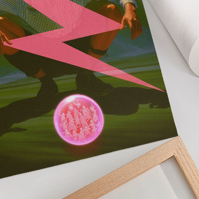 Foto su tela Colori neon e una figura sorprendente
