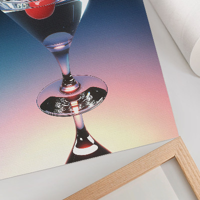 Stampa su tela Elegante bicchiere da cocktail con ciliegia rossa