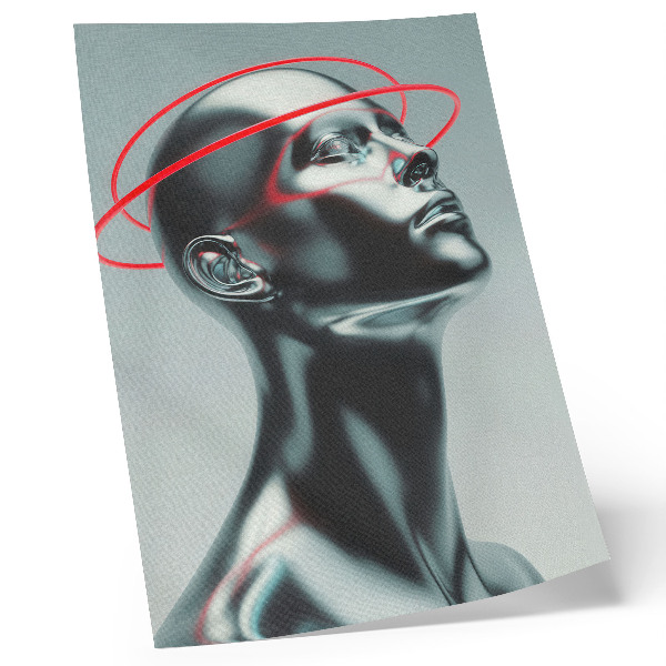 Foto su tela Scultura futuristica modernità rosso grigio