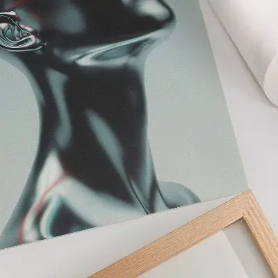 Foto su tela scultura futuristica in rosso e grigio