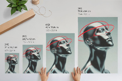 Foto su tela Scultura futuristica modernità rosso grigio