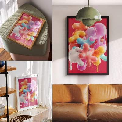 Stampa su tela forme astratte colorate in stile moderno