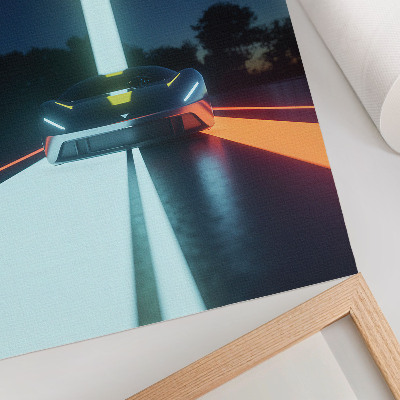 Foto su tela Linee dinamiche, auto futuristica notturna