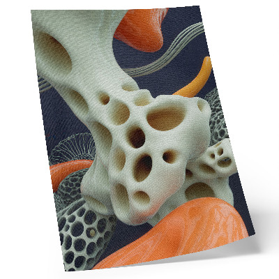 Poster Forme astratte color crema arancione blu navy