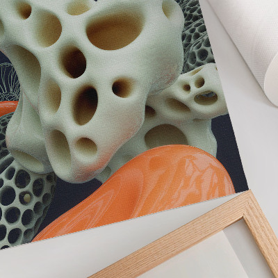 Poster Forme astratte color crema arancione blu navy