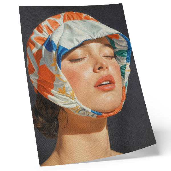 Foto su tela Realismo copricapo contrasto di colore modernità