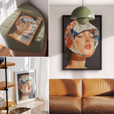 Foto su tela Realismo copricapo contrasto di colore modernità