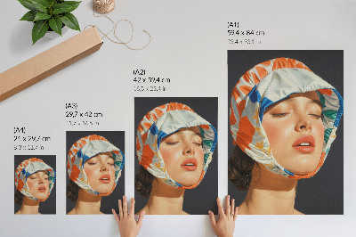 Foto su tela Realismo copricapo contrasto di colore modernità
