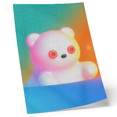 Foto su tela Orsacchiotto colorato su sfondo sfumato, stile moderno