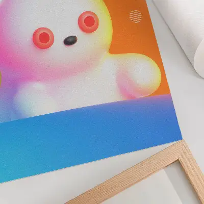 Foto su tela orsacchiotto colorato su sfondo sfumato in stile moderno