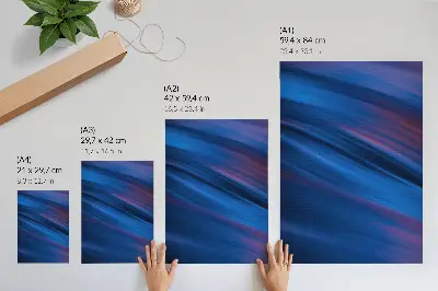 Poster con fasce di colore dinamiche nelle tonalità del blu