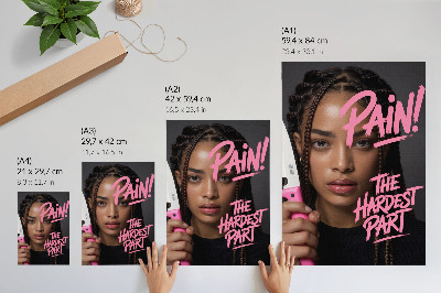 Poster Volto con scritta rosa atmosfera dinamica