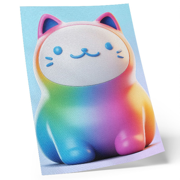 Poster Gatto arcobaleno in stile moderno sfumato