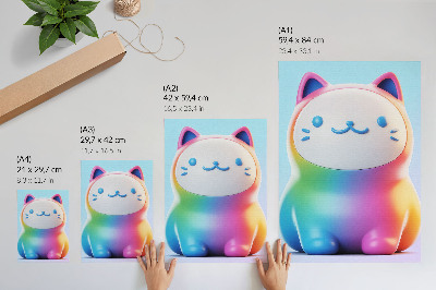 Poster Gatto arcobaleno in stile moderno sfumato