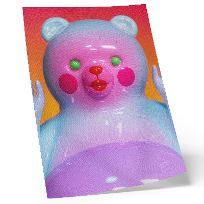 Stampa su tela Orsacchiotto colorato, colori vivaci, composizione moderna