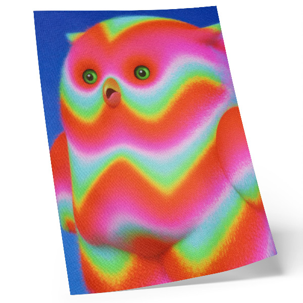 Foto su tela Un personaggio dai colori intensi e dal motivo allegro