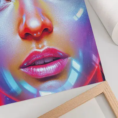 Foto su tela ritratto futuristico con colori vivaci