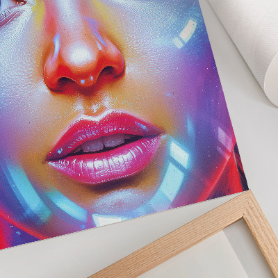 Foto su tela Un ritratto futuristico ricco di colori energici