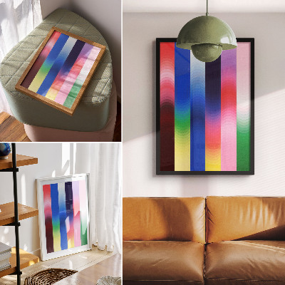 Poster Strisce colorate tono su tono in stile moderno