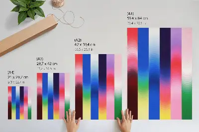 Poster con strisce colorate tono su tono in stile moderno