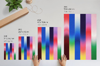 Poster Strisce colorate tono su tono in stile moderno