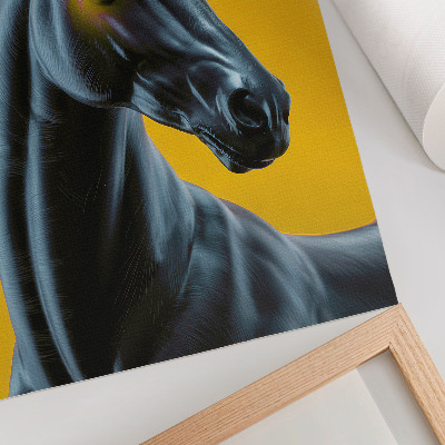Stampa su tela Un unicorno su sfondo giallo, magico e misterioso