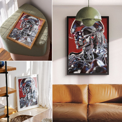 Poster Motivo di carattere futuristico nero rosso
