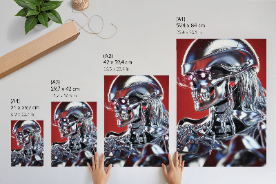 Poster Motivo di carattere futuristico nero rosso