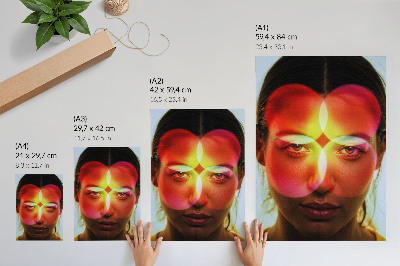 Stampa su tela Volto umano con cerchi di energia colorati