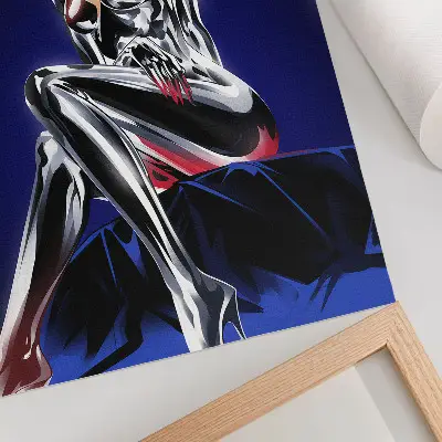 Foto su tela figura futuristica con elementi lucenti e colori intensi