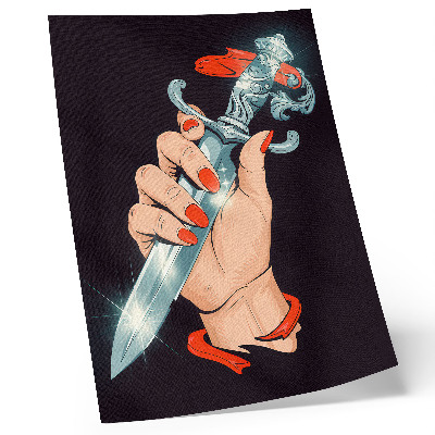 Poster Mano con pugnale, dettagli lampeggianti