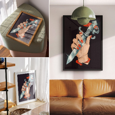 Poster Mano con pugnale, dettagli lampeggianti