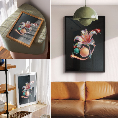 Foto su tela Un motivo floreale moderno e ricco di colori