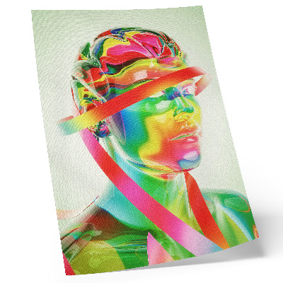 Stampa su tela Onde colorate su una figura futuristica