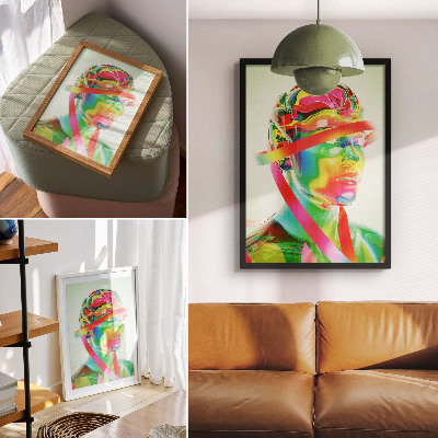 Stampa su tela Onde colorate su una figura futuristica