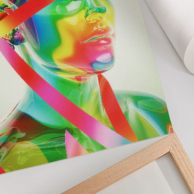 Stampa su tela Onde colorate su una figura futuristica