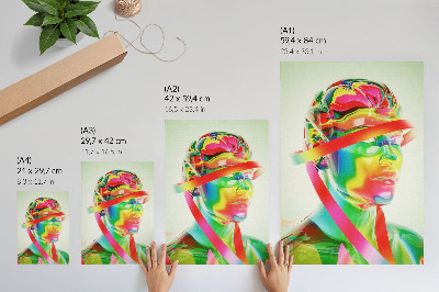 Stampa su tela Onde colorate su una figura futuristica