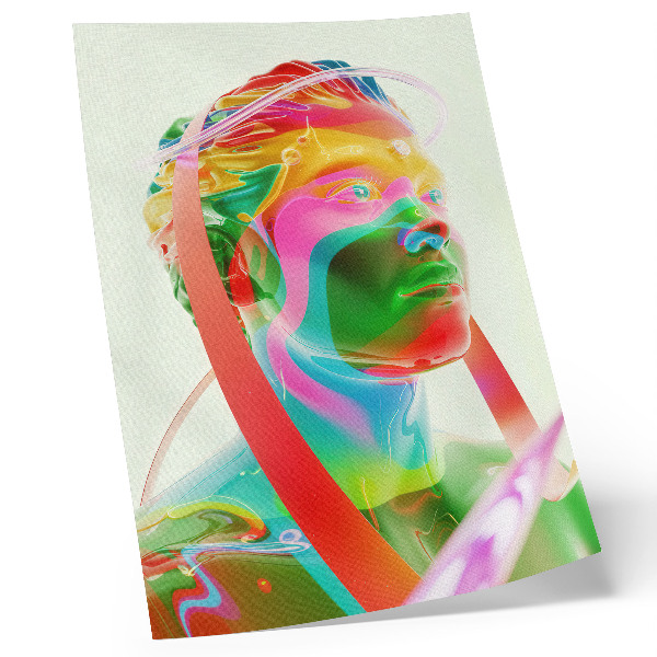 Foto su tela Ritratto di personaggio futuristico e colorato